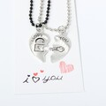 2 x Halskette I Love You Geschenkidee Valentinstag Partnerarmbänder Herz Set