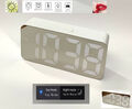Digital Wecker Tischuhr Uhr Alarmwecker Snooze Spiegel Uhr DS-3622X Weiß- Weiß 
