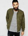 Design Neu Herren Grün Wildleder Jacke 100% Schafsfell Slim Fit Bomber