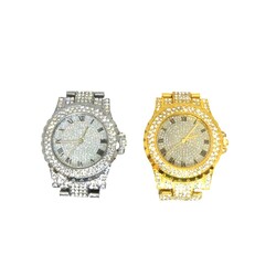 Lancardo Armbanduhren 2er Set römische Ziffern Quarz Herren Damen Legierung Farb