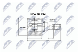 NTY Gelenksatz Antriebswelle NPW-NS-012 für NISSAN ALMERA 2 Hatchback N16 P12