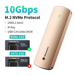 Yottamaster M.2 NGFF NVMe SATA USB 3.2 GEN 2 Adapter Externes SSD Gehäuse Case