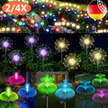 2/4x LED Solarleuchte Feuerwerk Licht Lichterkette Solarlampe Außen Deko Set