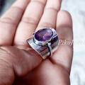Facettierter Amethyst Edelstein 925 Sterling Silber Ring Schmuck Geschenk für...