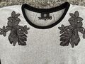 BOGNER Sweatshirt, grau-schwarz, florale Applikationen, Gr 36, TOP