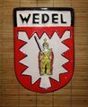Wappenschild Stadt Wedel, mit aufwendigen Relieff, Souvenier, SH