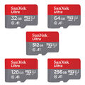 kQ SanDisk ULTRA microSD 16GB 32GB 64GB 128GB 256GB 512GB A1Speicherkarte