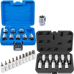 AUßEN TORX NÜSSE E10-E24 1/2 ZOLL+ INNEN VIELZAHN STECKSCHLÜSSEL M4-M18 NUSS SET