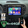 4+64G Android 15 Autoradio Carplay Mit DAB+ Kam Navi für VW Golf Plus 521 5M1