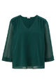 s.Oliver Damen Schlupfbluse Smok Bluse Tunika Grün Gr. 40 Chiffon