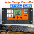 LCD Solar Laderegler 30A 60A 100A PWM Panel Controller Regulator 12/24V Mit USB