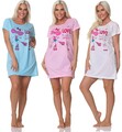 Damen Bigshirt Nachthemd Sleepshirt Nachtwäsche; Gr. S M L 