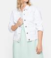 Sheego Damen Kurzjacke Jeansjacke Kragen Langarm white denim NEU