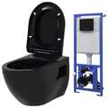 Hänge Toilette mit Unterputzspülkasten Keramik Schwarz Toilette Soft Close neu