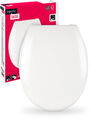 WC-Sitz Weiß Toilettendeckel Absenkautomatik antibakterieller Duroplast oval