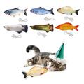 USB Aufladen elektrischer Fisch Haustier Katzenspielzeug realistisches interaktives Klappspielzeug