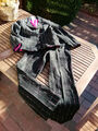 Wunderbarer Damen Jeans Stretch Anzug Nadelstreifen schwarz pink elegant M 38