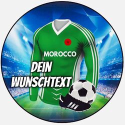Fußball Marokko eßbar Tortenaufleger Party Deko personalisiert Name Trikot WM