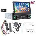 DAB+ Autoradio 1 DIN Android 14 Carplay 6+128G 8-kern GPS NAVI WIFI 4G Flip Out