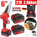 6 Zoll Mini Akku Kettensäge Bürstenlos Kettensäge Motorsäge Einhandsäge + 2 Akku
