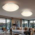 Deckenlampe Küchenleuchte Wohnzimmerleuchte LED Glas opal gemustert Chrom 2x