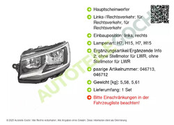 Hauptscheinwerfer für VW T6 Pritsche Multivan Transporter / 15-24 Valeo