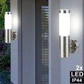 Außenwandleuchte Wandlampe Fassadenleuchte Edelstahl LED Gartenlampe H 33,5cm 2x
