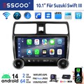 Für Suzuki Swift 2003-2010 2+64GB Android 14 DAB+ Autoradio CarPlay GPS Navi KAM