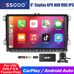 9" DAB+ Autoradio Carplay Android 13 GPS NAV +Kamera Für VW GOLF 5 6 Plus Touran