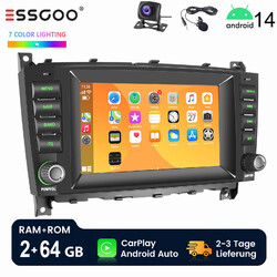 KAM Für Benz C/CLC Klasse W203 W209 2+64G Android 14 Auto Carplay Autoradio GPS