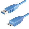 USB 3.0 Kabel 3m Typ A Stecker auf micro Typ B Stecker blau Ladekabel Datenkabel