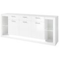 Sideboard 198cm Hochglanz weiß Flurschrank Kommode Highboard Schrank Anrichte