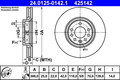2 x ATE 24.0125-0142.1 Bremsscheibe für OPEL,SAAB,VAUXHALL