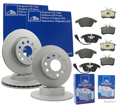 ATE Bremsenset Bremsscheiben und Bremsbeläge vorne + hinten für MAZDA 3