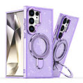 Glitzer SchutzHülle Magnet Stand Case für Samsung S25 Ultra S24 FE S23 S22 A55