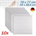 10 stk 3D Tapeten Steinoptik Wandpaneele Selbstklebend Wandaufkleber Ziegelstein