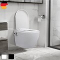 Wand WC ohne Spülrand mit Bidet-Funktion Keramik HängeToilette Weiß/Schwarz 