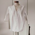 Damenbluse nostalgisch ca. um 1930, weiß, Handmade
