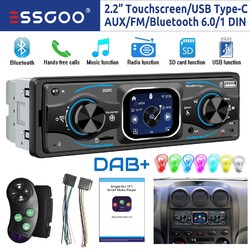 Autoradio 1 DIN mit DAB+ FM Bluetooth 6.0 Freisprech 2.2" Touchscreen USB SD Aux