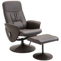 Relaxsessel Massagesessel mit Liegefunktion Fußhocker Stauraum TV-Sessel Braun
