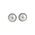 Echt Sterling Silber 925 Zirkonia Damen  Runde Ohrstecker Perlenohrringe Neue
