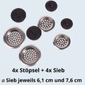 Abflusssieb mit Stöpsel Haarsieb Spülbecken Spülen Ausguss Abfluss Sieb 8 tlg