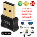 USB Bluetooth Dongle Adapter 5.0 Wireless Lautsprecher PC Laptop Audio Receiver UK