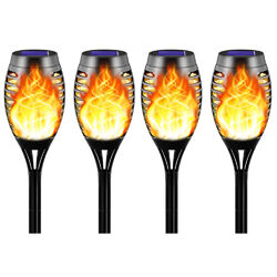 96LED Solarleuchte Garten Beleuchtung Solar Licht Lampe Fackel Leuchte Flamme