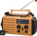 Tragbare Solar, Notfall Radio mit Kurbel, Dynamo Wetter AM/FM/SW Radio,4000mAh