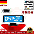 8 Sensoren LCD Einparkhilfe Vorne Hinteren Nachrüsten Parkhilfe Universal PDC