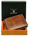 Schmale faltbare Brieftaschen aus echtem Leder mit RFID-Schutz (BRAUNE HERREN...