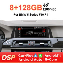 10.25" Autoradio Android 13.0 CarPlay DAB+ 8-Core 128GB Für BMW 5er F10 F11 CIC