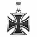 1 Kettenanhänger Eisernes Kreuz Orden Edelstahl schwarz silber mit oder ohne Ket