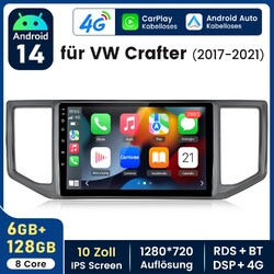 8Core 128GB Android 14 CarPlay AutoRadio IPS GPS Navi Für VW Crafter 2017-2024